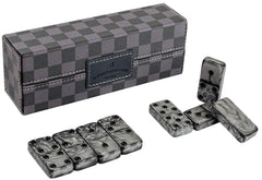 Vovotuzzi domino double-six box for easy storage and quick setup.