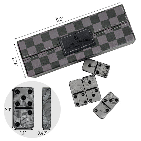 Vovotuzzi marbleized black and gray tiles with premium tactile finish.