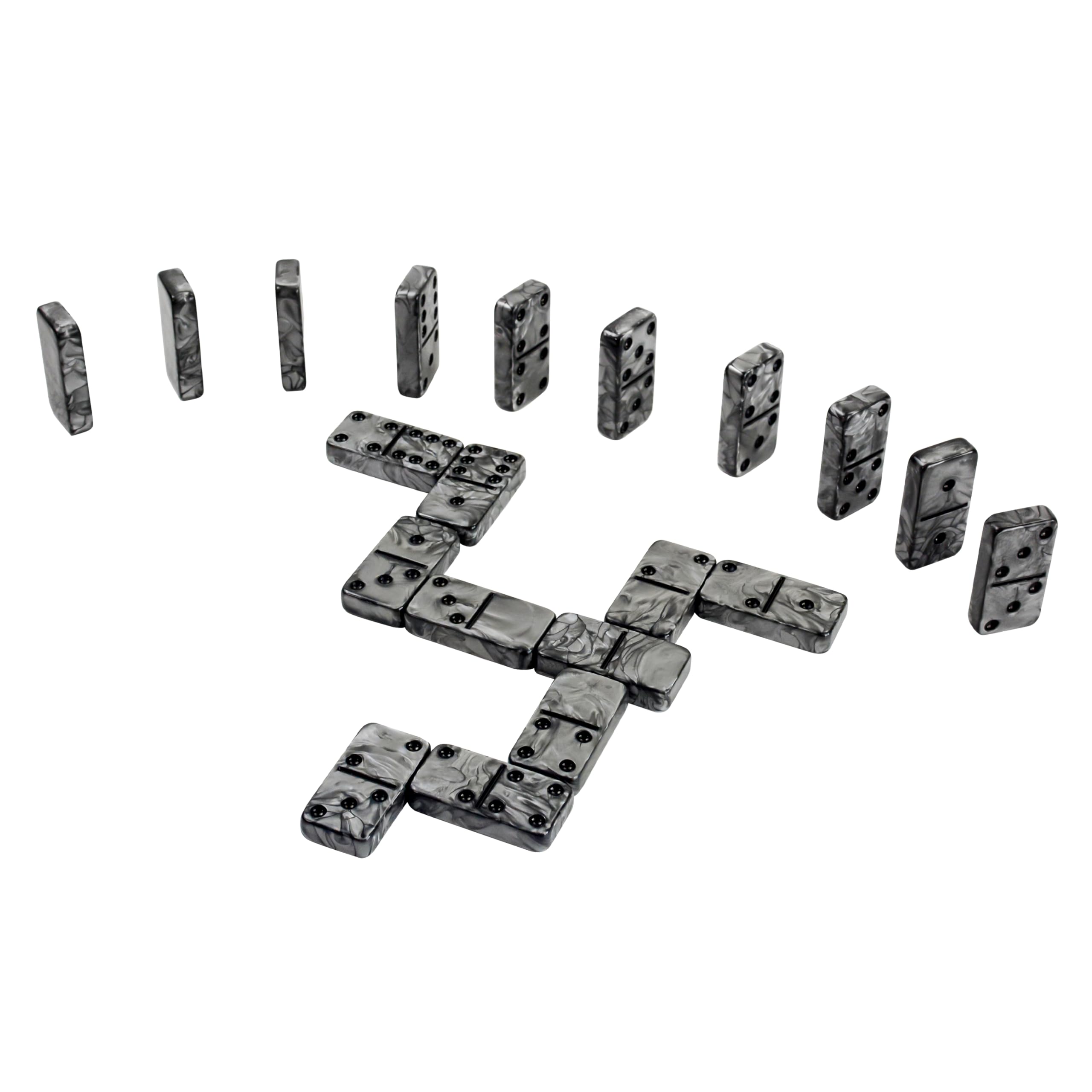 Storage box keeps dominoes organized and travel-ready.