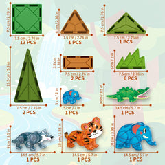 Voxifyx magnetic tiles triangles: trapezoid pieces expand geometric design options and balance shapes.