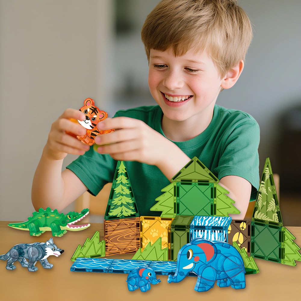 Voxifyx magnetic tiles wolf: dynamic figure encourages creative problem solving and spatial awareness.