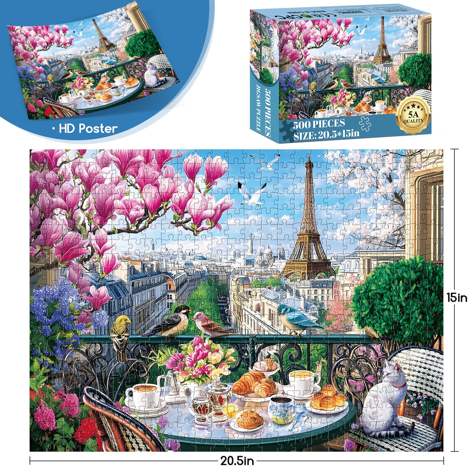 VoYouTwo Paris balcony flowers puzzle offers colorful detail for mindful focus.