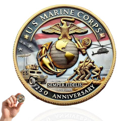 Vozekrod USMC 250th front coin for display and collection