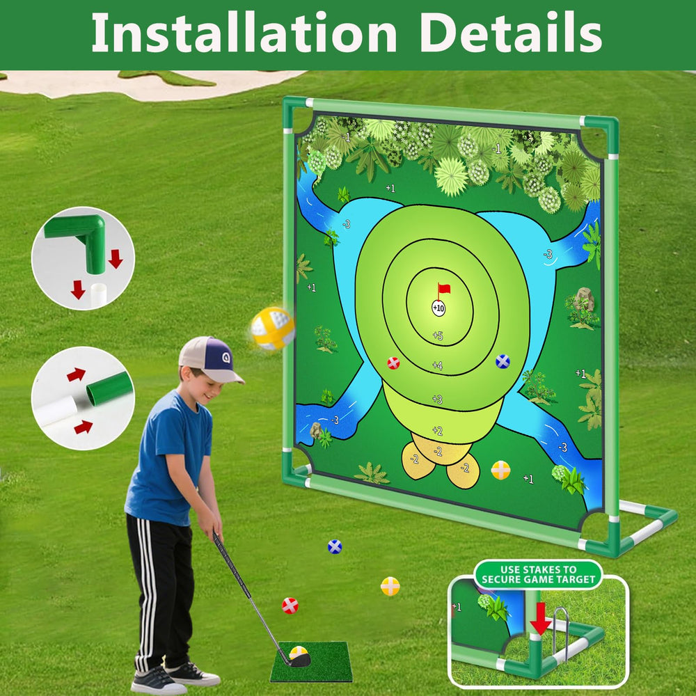 VQRZG Golf Chipping Game sticky balls close up highlights instant feedback on the target.