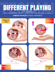 Vrainito Flying Orb Ball side view blue red highlights portable fun