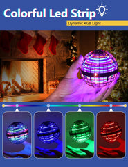 Vrainito Flying Orb Ball top view with LED glow for night play