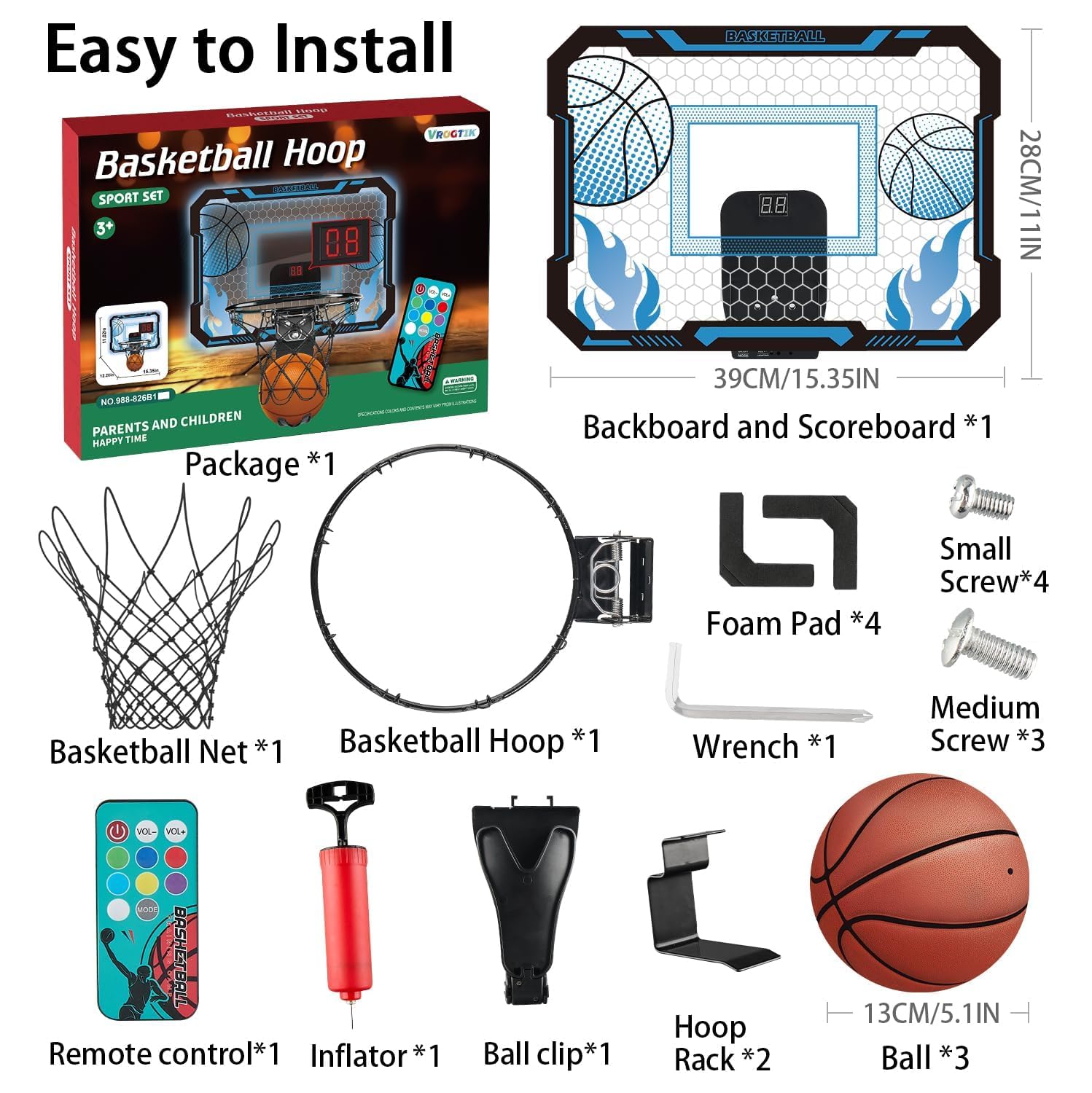 VROGTIK LED night play modes for colorful game sessions.
