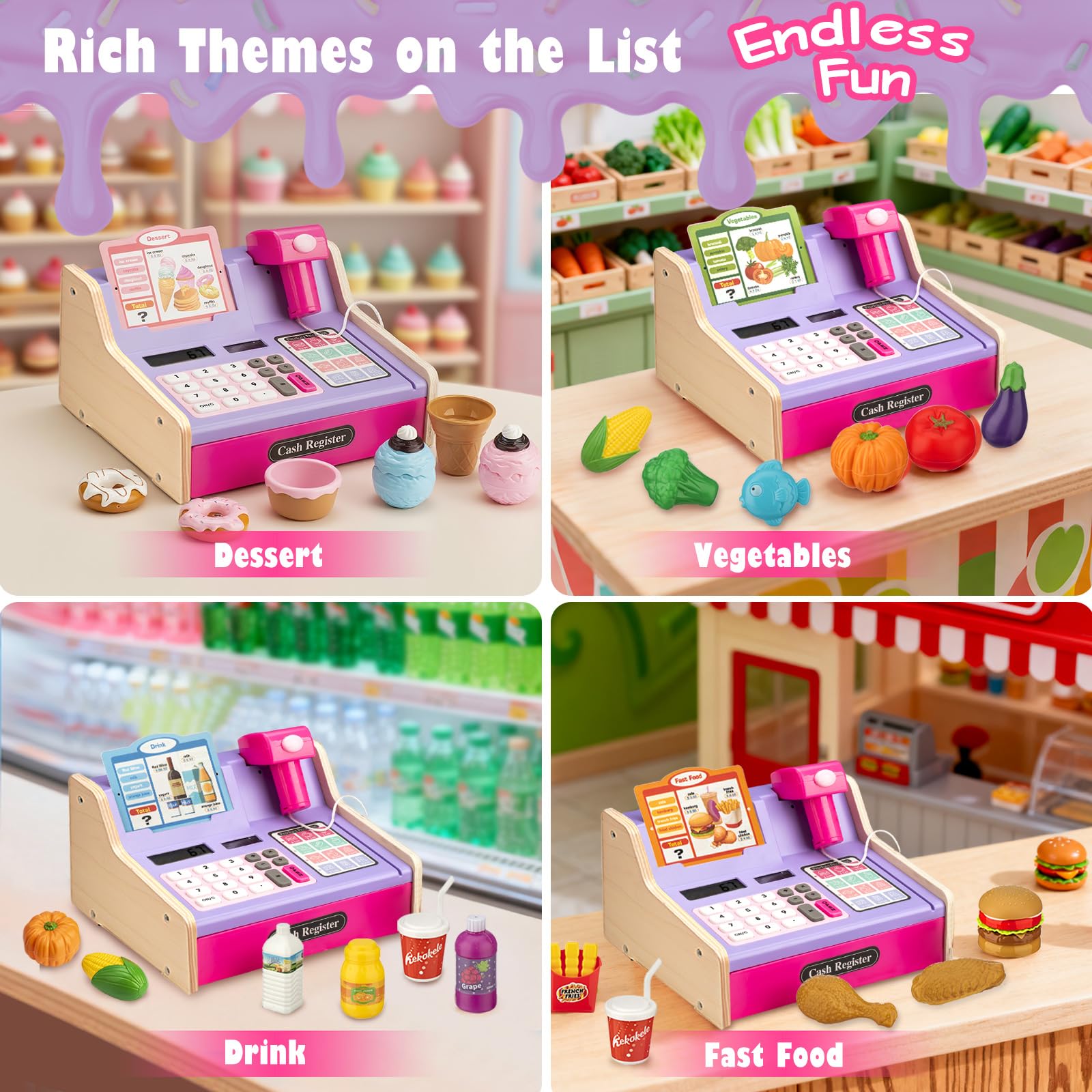 VROGTIK durable wooden cash register designed for long-lasting play