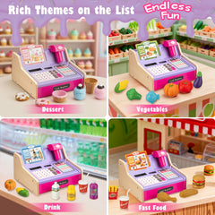 VROGTIK durable wooden cash register designed for long-lasting play