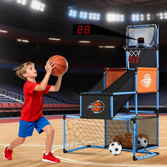 VROGTIK 2-in-1 basketball arcade game front view for active indoor play and family competition