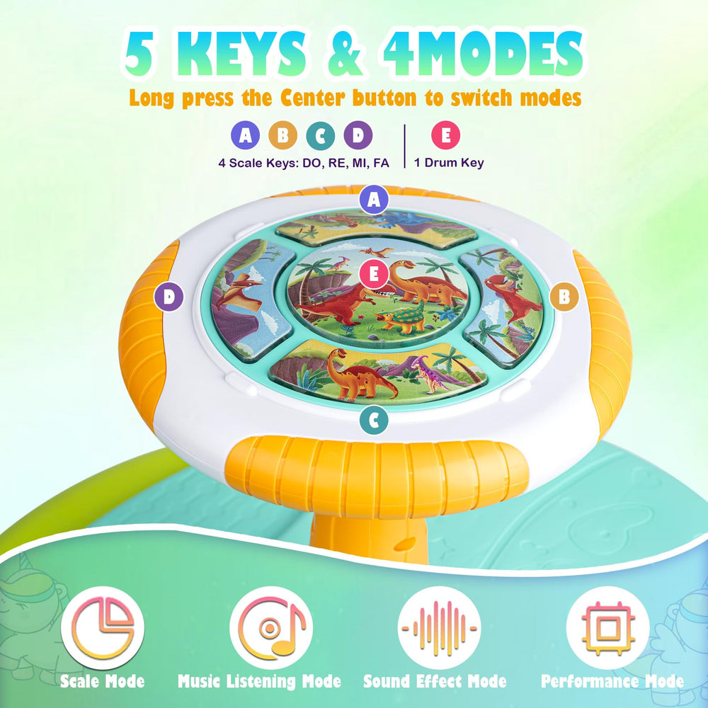 VROGTIK 360° spin handle encourages rhythm and motor exploration