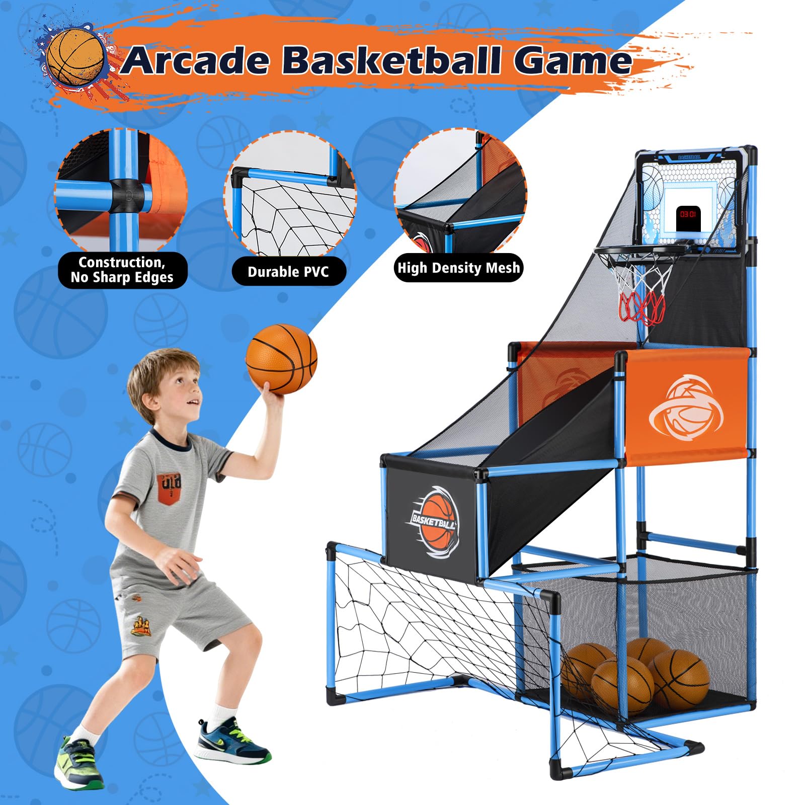VROGTIK basketball arcade backboard close-up highlighting aim-focused design