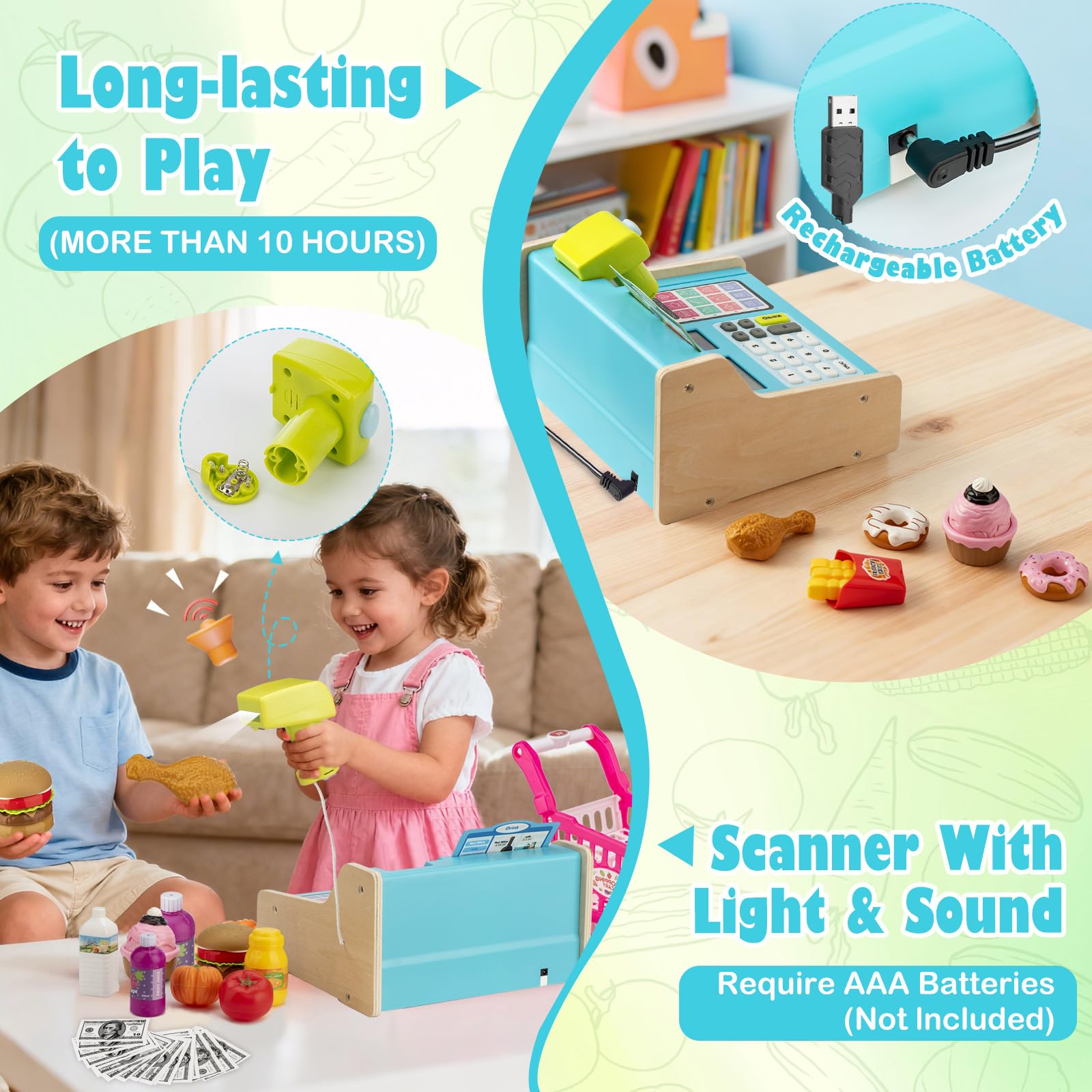 VROGTIK child enjoys a joyful store-play scene with this set.