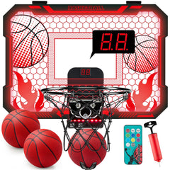 VROGTIK LED lights on indoor hoop for vibrant nighttime play