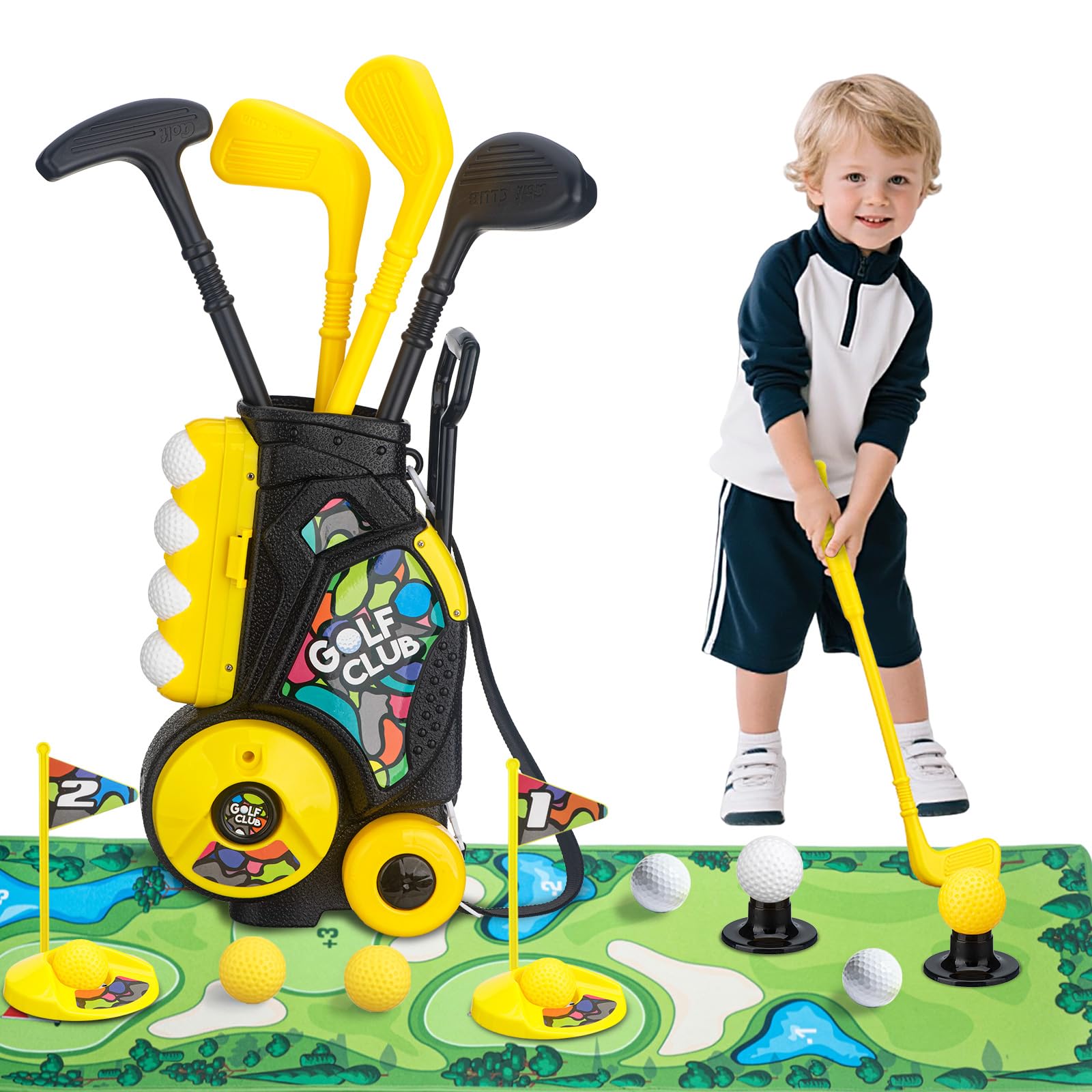 VROGTIK Toddler Golf Set with cart for organized, portable play.