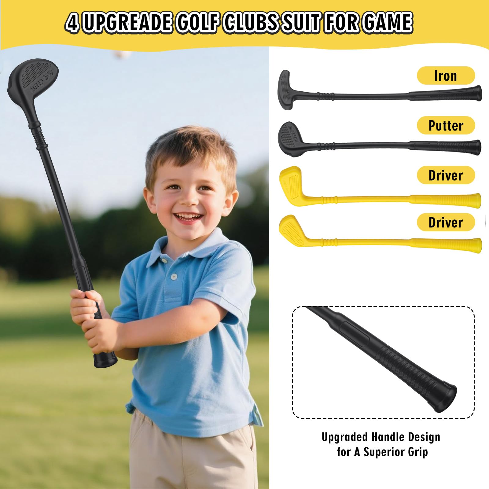VROGTIK Toddler Golf Set with upgraded handle clubs for confident swings.