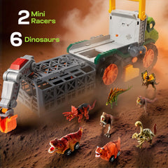 Vroomix JOVA dinosaur figures set compatible with the big truck for play.