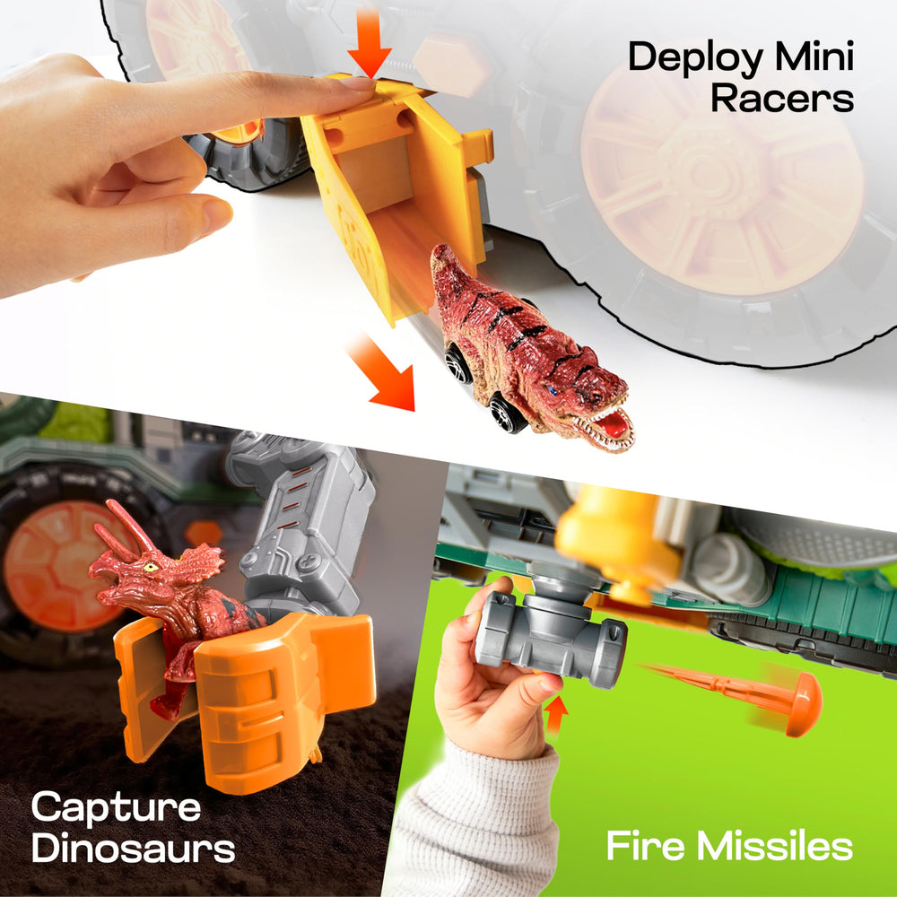 Vroomix JOVA dual launchers and crane arm for dynamic battles and grabs.