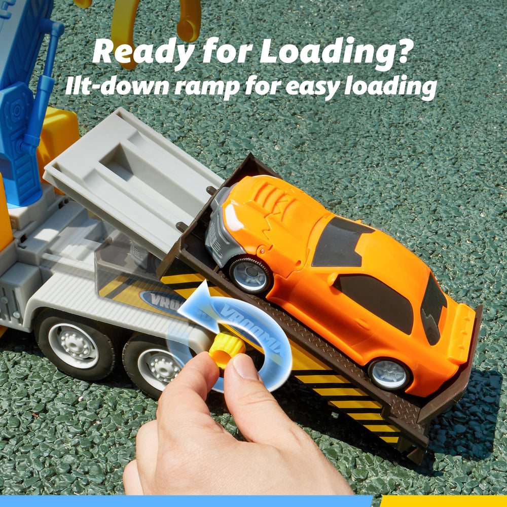 Vroomix JOVA loading ramp enables easy car loading for play sessions.