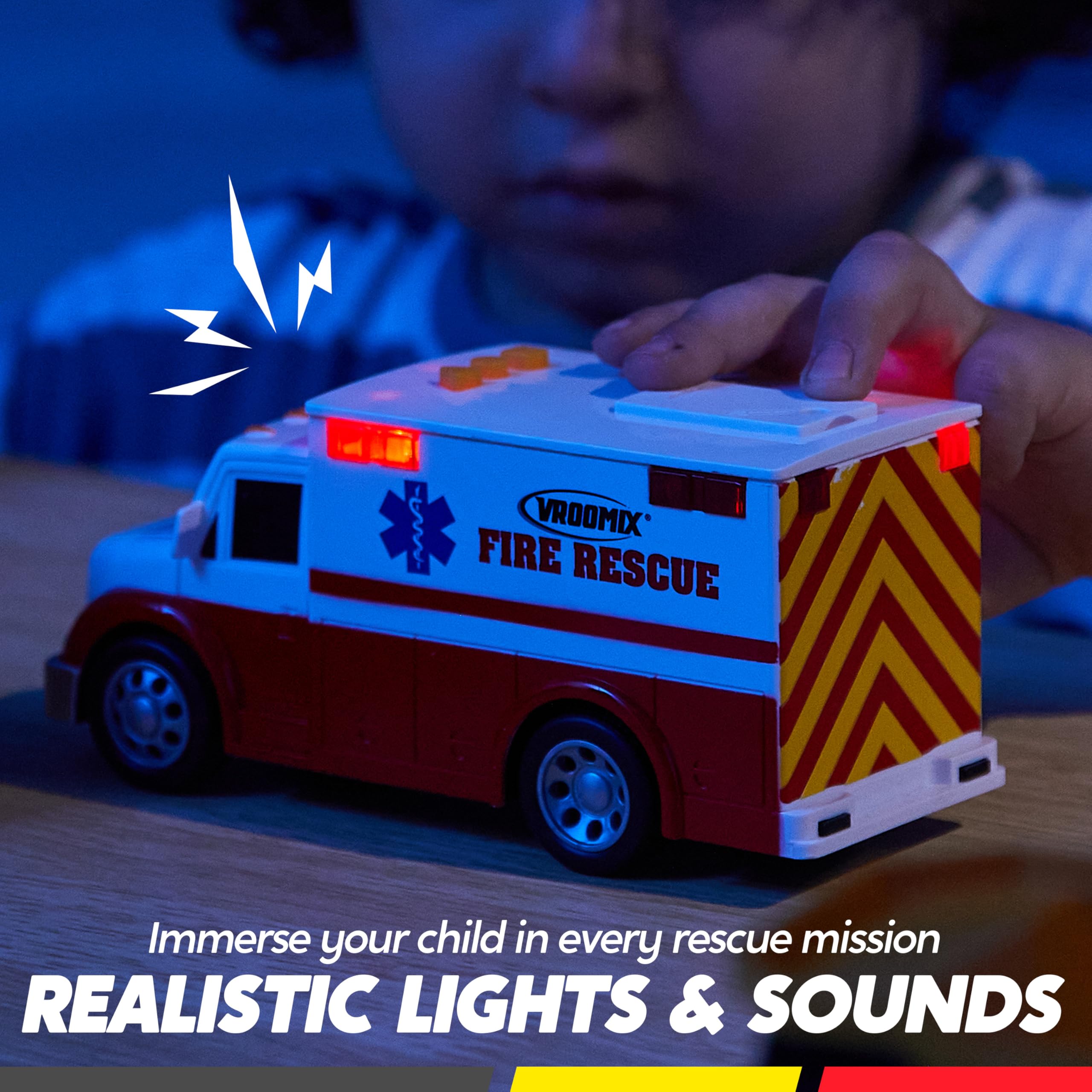 Vroomix Jova police car wheels in action during playtime.