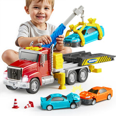 Vroomix JOVA tow truck crane in action, rotating for dynamic rescue play.