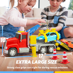 Vroomix JOVA tow truck extend claw ready for imaginative loading and hauling.