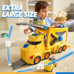 Vroomix mega construction truck open-top design enables easy access for role-play.