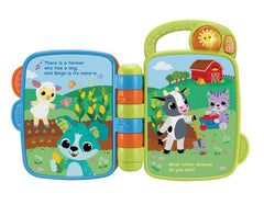 VTech Baby Animal Rhymes Storytime music button offers upbeat melodies to invite movement