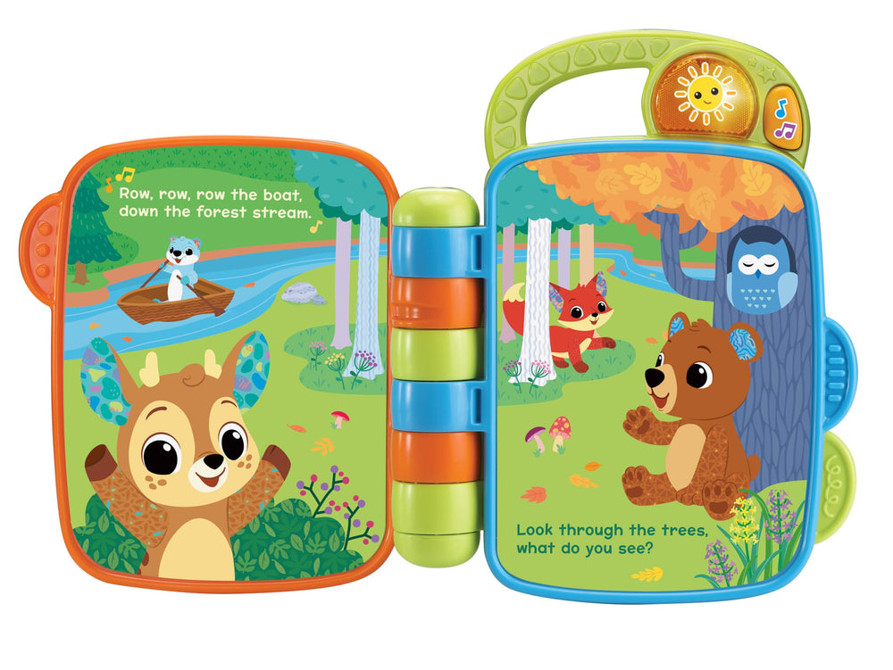 VTech Baby Animal Rhymes Storytime pages illustrate characters with durable visuals for little hands
