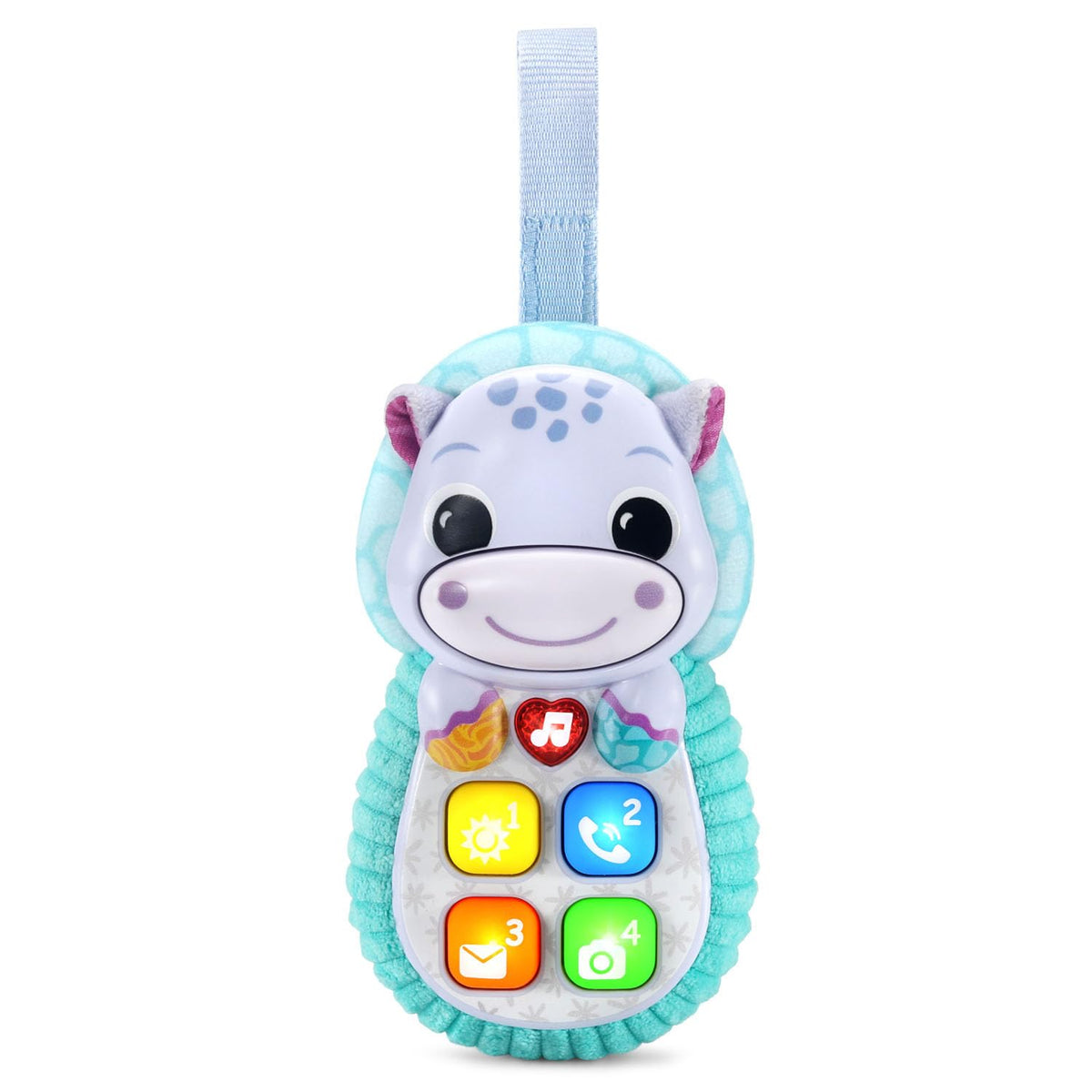 VTech Hello Hippo Soft Phone front view for playful pretend conversations