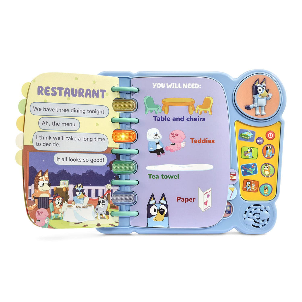 VTech Bluey’s Book of Games Play-Together mode invites kids to find four items.