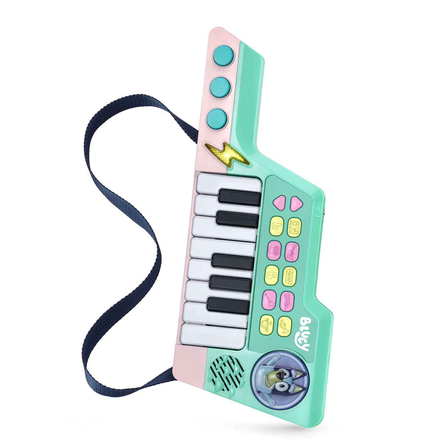 Bluey keytar on a small stage for pretend performances