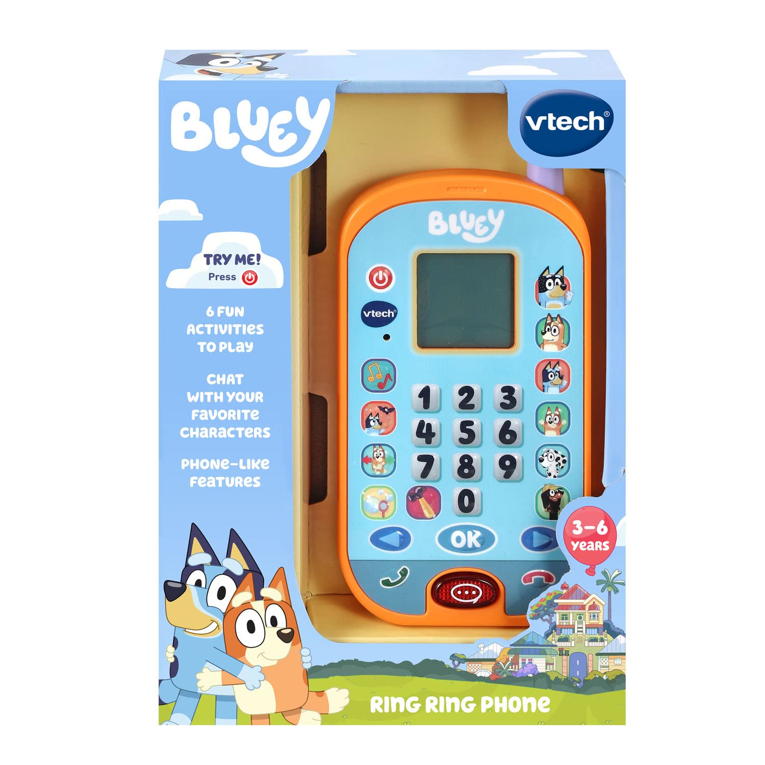 VTech Bluey Ring Ring Phone with animated characters for adventures