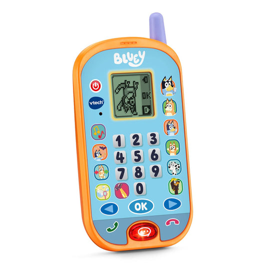 VTech Bluey Ring Ring Phone held by a child during interactive play