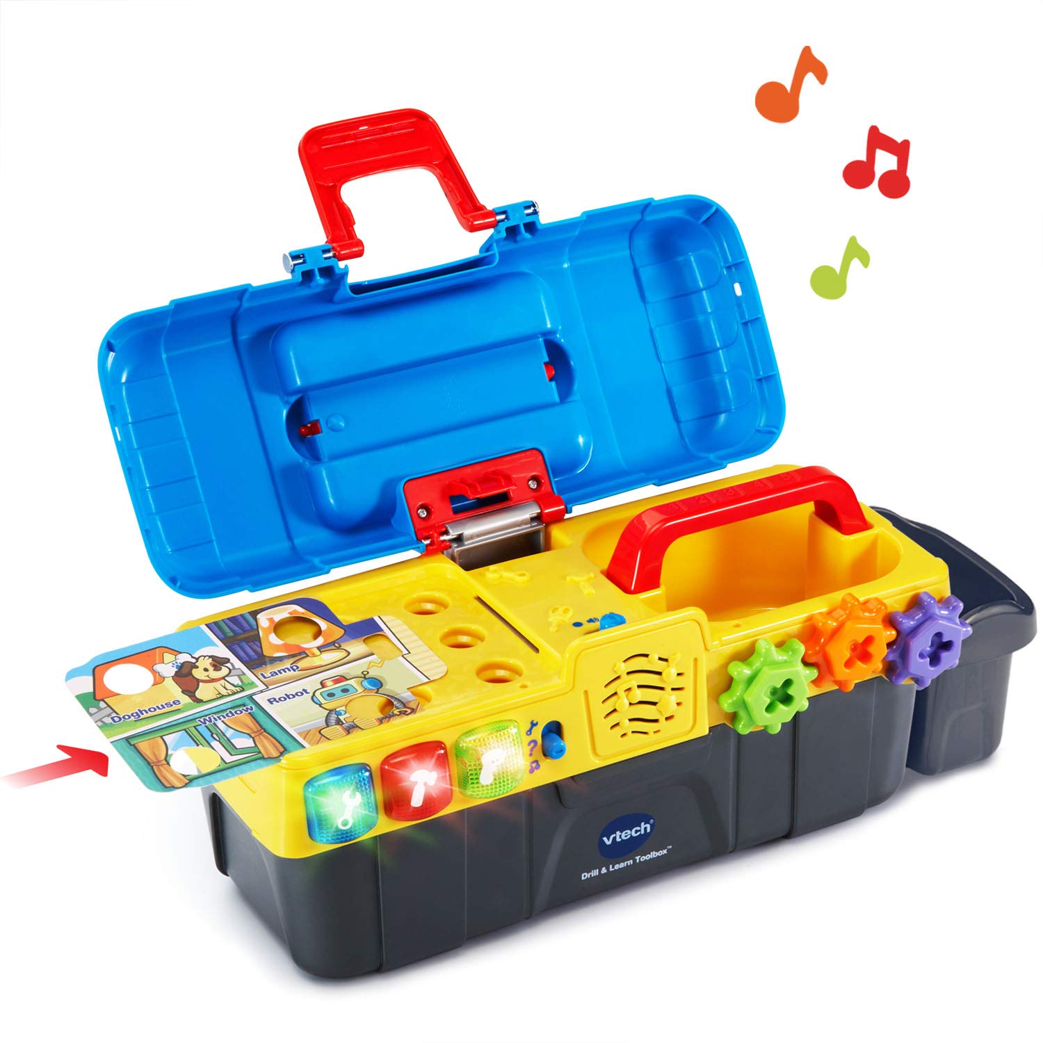 VTech Drill and Learn Toolbox instruction cards teach colors and numbers
