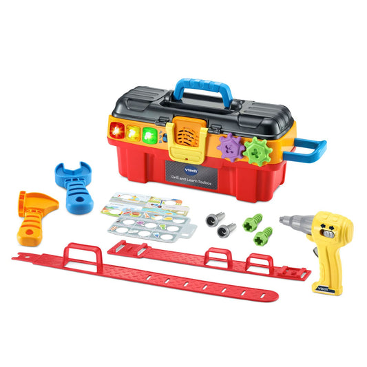 VTech Drill and Learn Toolbox Pro tool belt worn for pretend projects