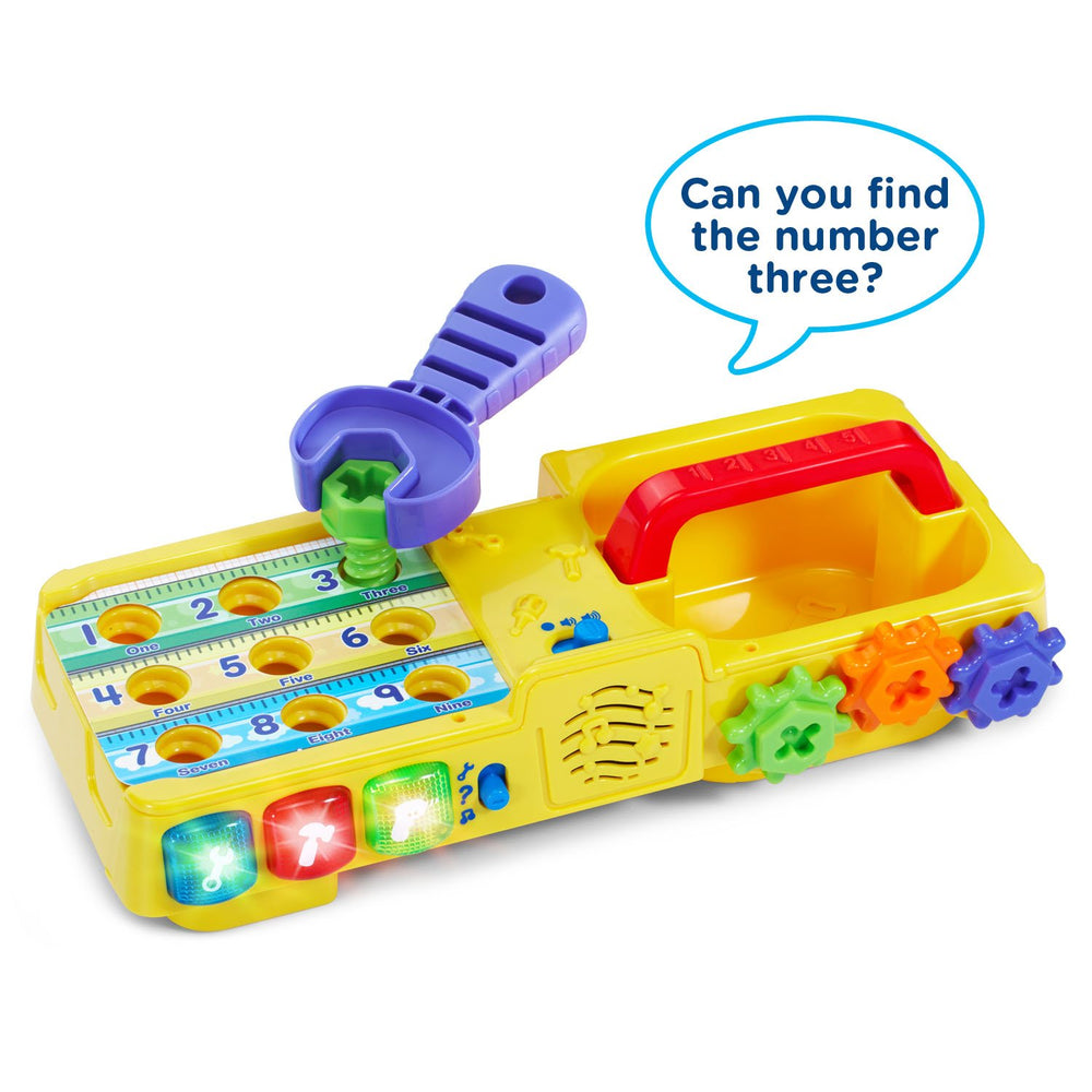 VTech Drill and Learn Toolbox wrench supports pretend repairs and coordination