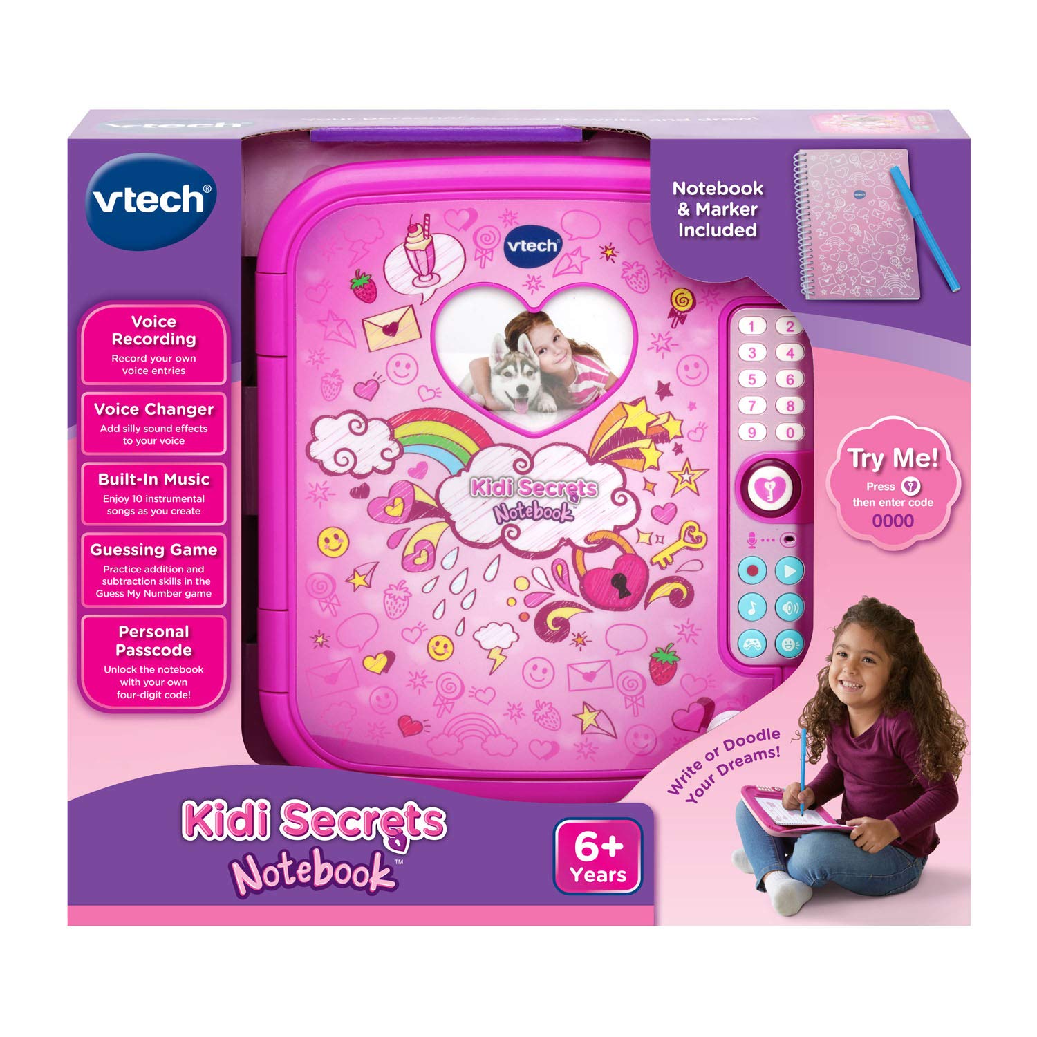 VTech Kidi Secrets Notebook music and game mode sparks imagination.