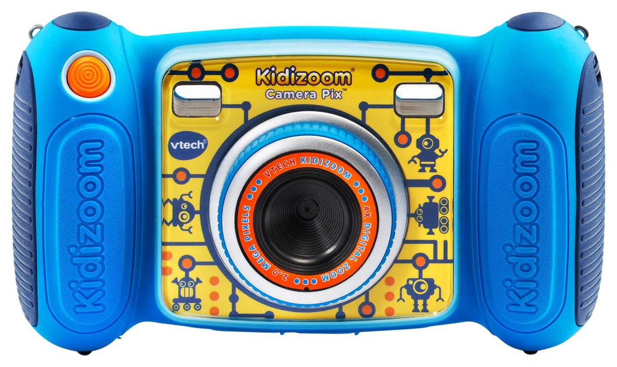 VTech KidiZoom Camera Pix blue front view for kid-friendly photography exploration.