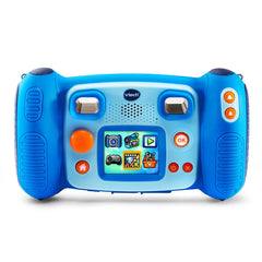 Durable blue housing shown from the side, built to withstand playful use.