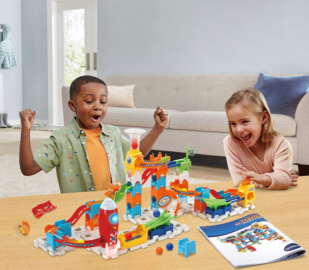 VTech Marble Rush includes 10 marbles for instant action