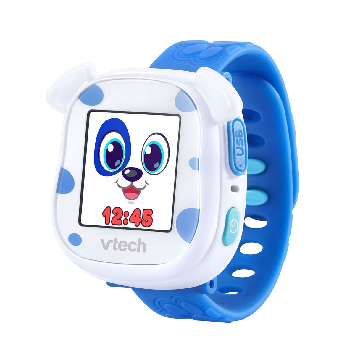 VTech My First Kidi Smartwatch Blue on wrist for time-telling practice