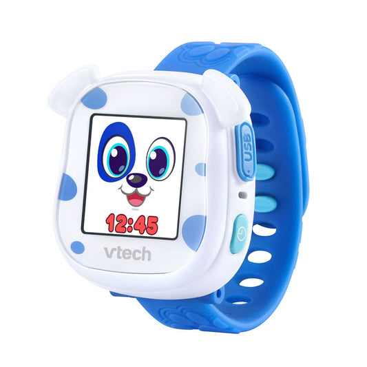 VTech My First Kidi Smartwatch Blue on wrist for time-telling practice
