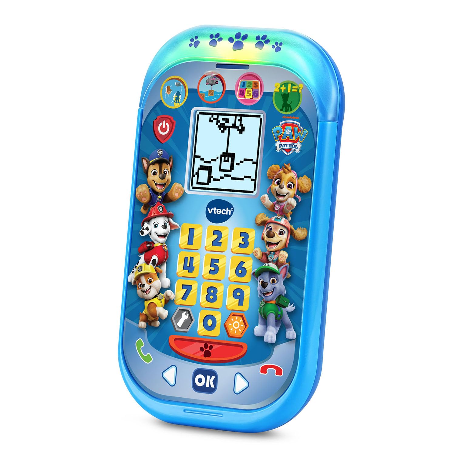 VTech PAW Patrol Rescue Mission Learning Phone Marshall messages—fosters pretend communication skills.