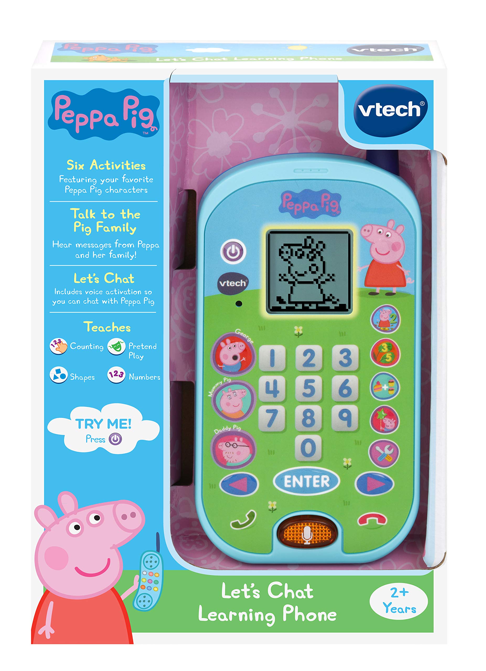 VTech Peppa Pig Lets Chat Phone shows messages icon for storytelling
