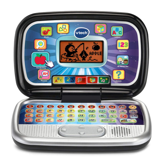 VTech Play Smart Preschool Laptop black front view for early learning
