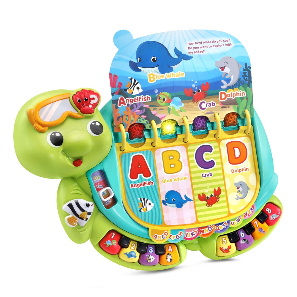 Eight piano keys on Sea Turtle book aiding musical learning and rhythm practice