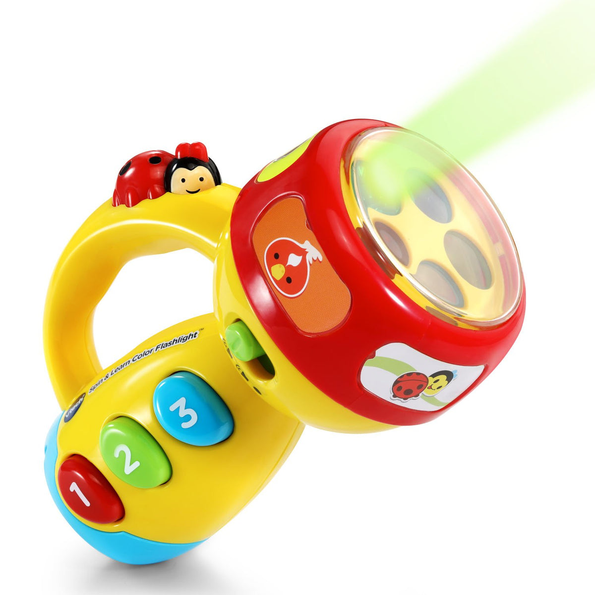 VTech Spin and Learn Color Flashlight color ring teaches colors through interactive play.