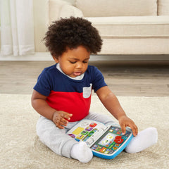 VTech Toddler Tech Laptop weather app button introduces weather words through touch.