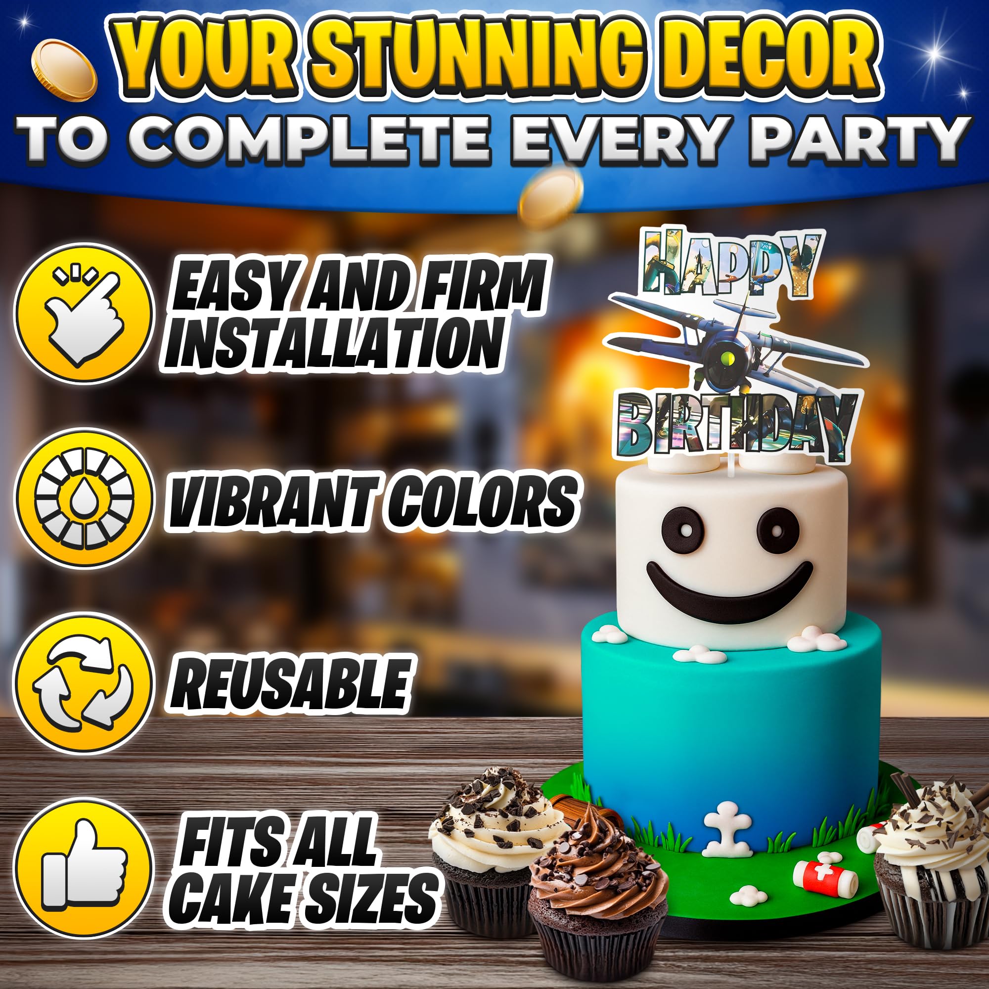 V TOWER cake topper assembly sticks and easy setup
